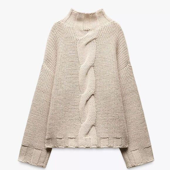ZARA CABLE KNIT SWEATER CHUNKY - Picture 10 of 10